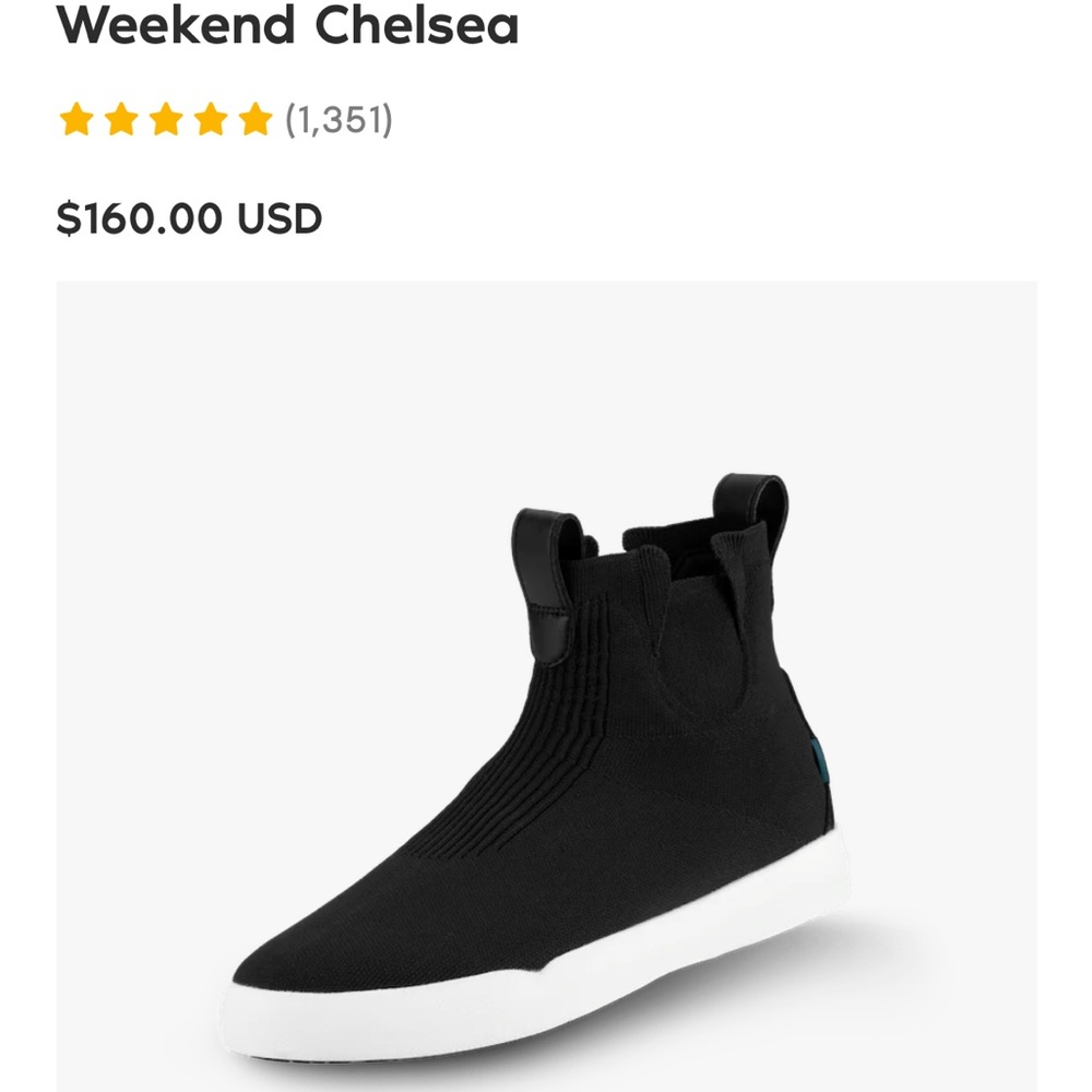 Vessi rain shoes sneakers boots weekend Chelsea 100% waterproof almost new M9